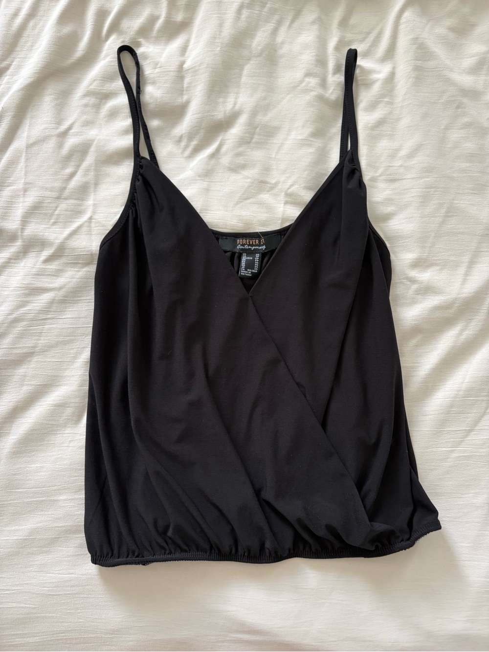 Forever 21 Black Wrap-Front Cami Top